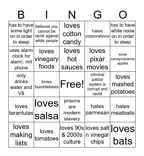 are you me? part XII Bingo Card