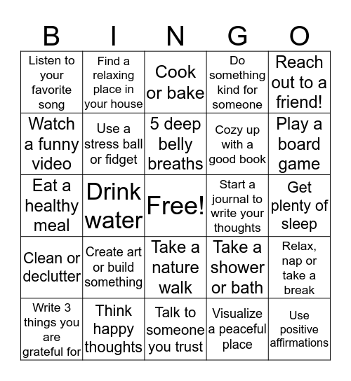 Viking Self-Care BINGO Card