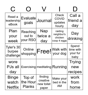 How are you spending your stay at home? Bingo Card