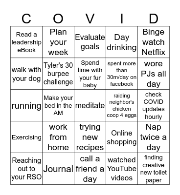 How are you spending your stay at home? Bingo Card