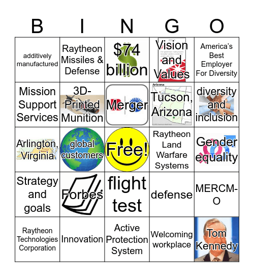 Raytheon Bingo Card