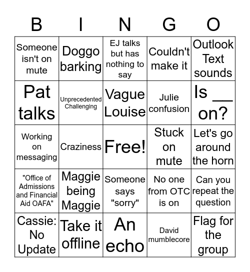 COVID-19 Bingo Card