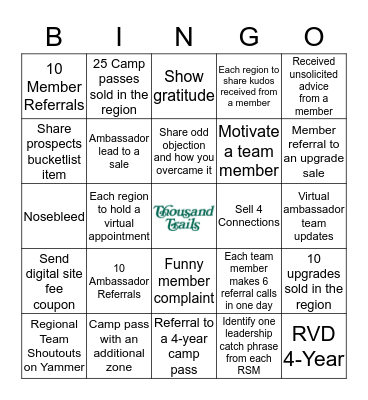 Big Time Blackout BINGO Card
