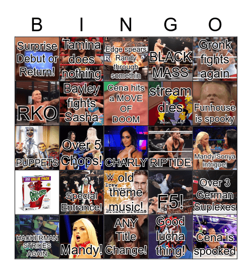 Taima WrestleMania Bingo - Day Two! Bingo Card