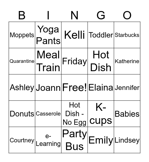 MOPs Bingo Card