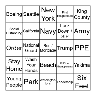 Inslee Bingo Card