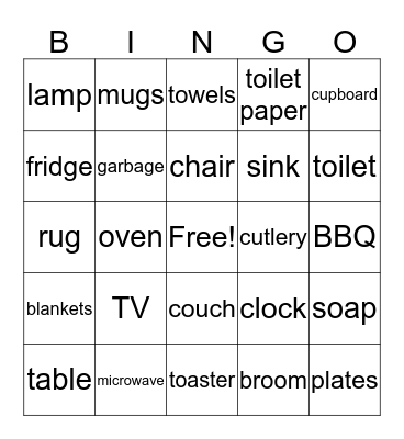 Lunch Time Bingo Card