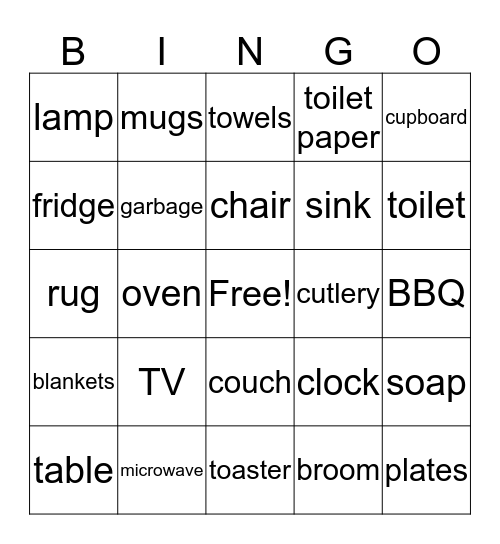 Lunch Time Bingo Card