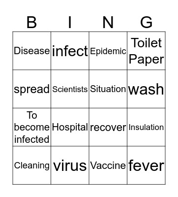 מגפת הקורונה Bingo Card