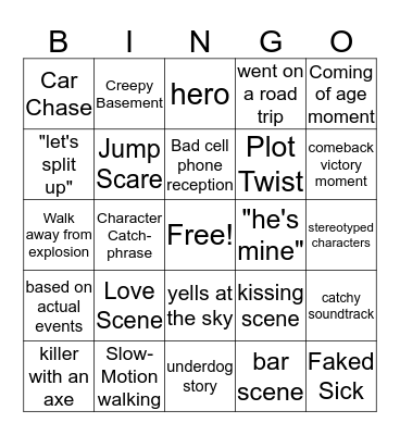 Movie List BINGO Card