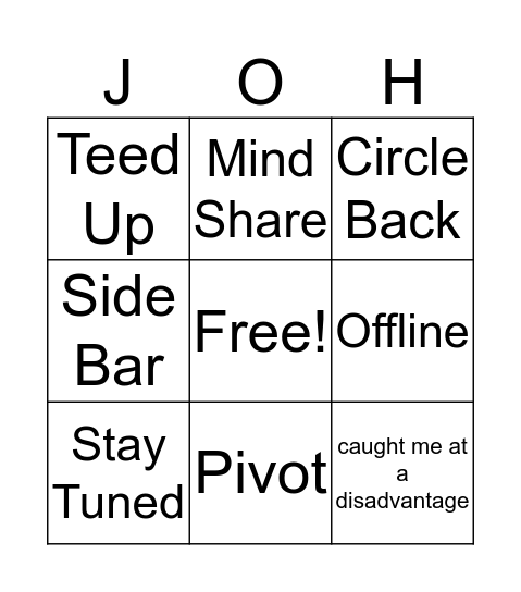John Bingo Card