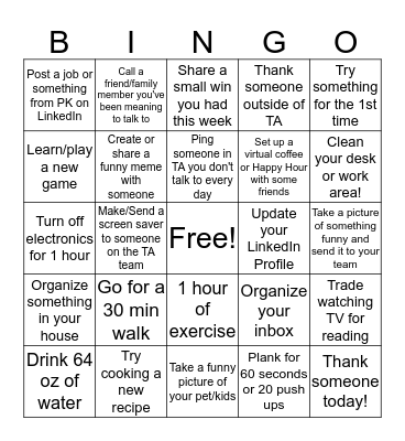 PK Bingo Card