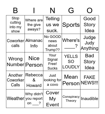 ABC 12 Phone Call Bingo Card