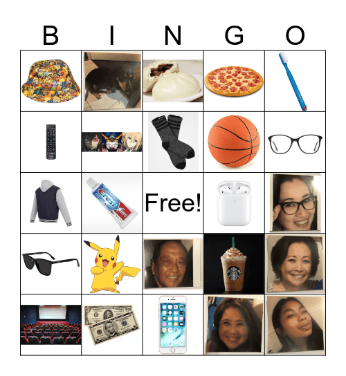 Family Bingo Card