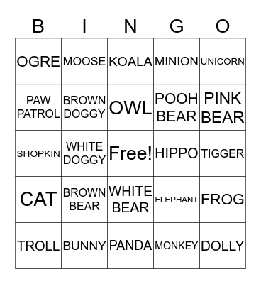 BEAR HUNT Bingo Card