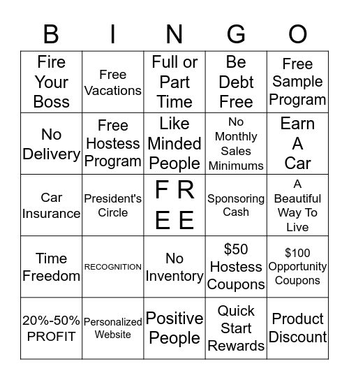 OPPORTUNITY Bingo Card