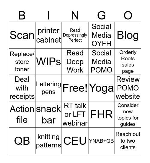 Daily Bingo Card