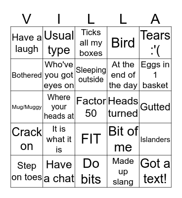 Love Island SZN 6 Bingo Card