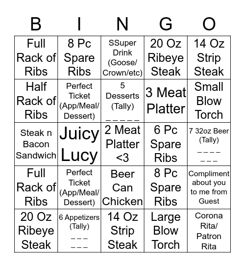 BONE DADDY'S!  Bingo Card