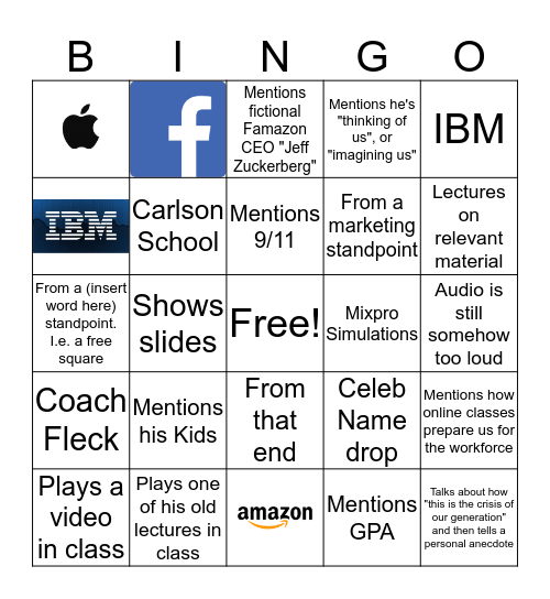 Covid-19 Edition Marketing Bingo!! Bingo Card