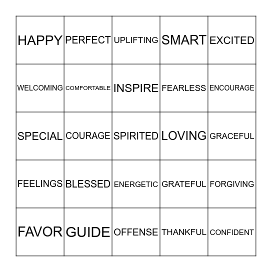 NO INSECURITIES HERE Bingo Card