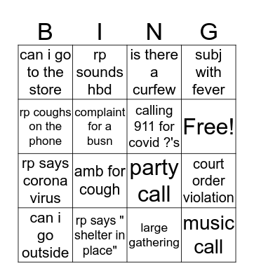 corona virus bingo Card
