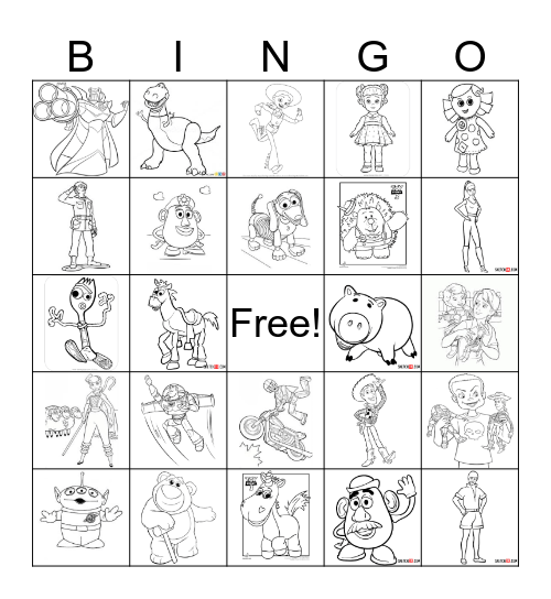 Toy Story Bingo Card