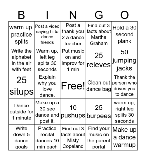 HDC Bingo Card
