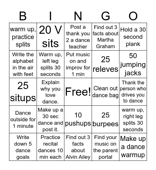 HDC Bingo Card