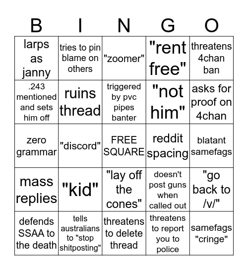 Sc Bingo Card