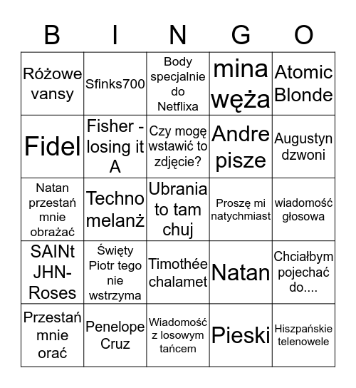 Marta Stankowska  Bingo Card