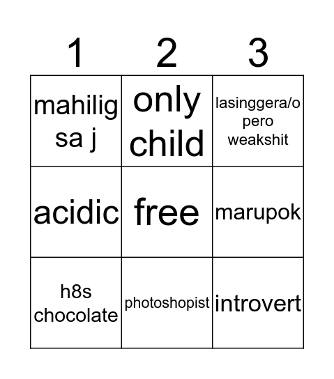 bingohan ni juliana Bingo Card