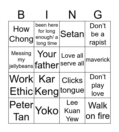 WIN A BEER FROM SYED FAIZAL Bingo Card