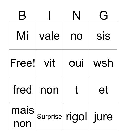 Cours Kadi Bingo Card