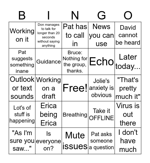 9 am Bingorino Bingo Card