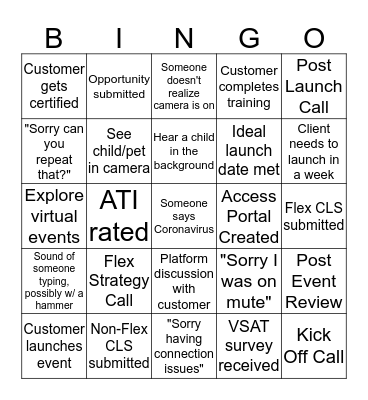 Onboarder BINGOOOOOO - Week of 3/23 Bingo Card