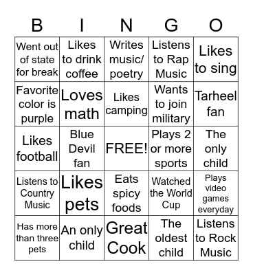 ELA Icebreaker Bingo Card