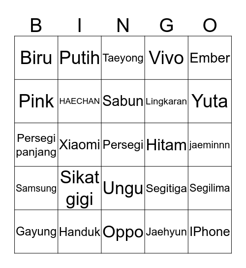 Nala Cantikkkk Bingo Card