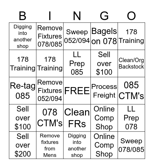 SSM Bingo Card