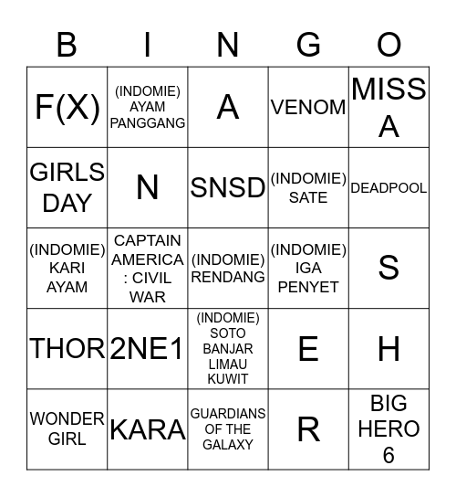 JODOHNYA KIM DOYOUNG Bingo Card