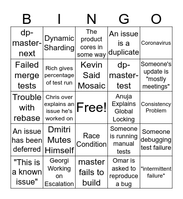 Titans Standup Bingo Card