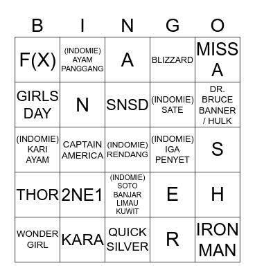 JODOHNYA KIM DOYOUNG Bingo Card