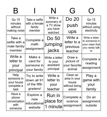 Fun Time BINGO Card