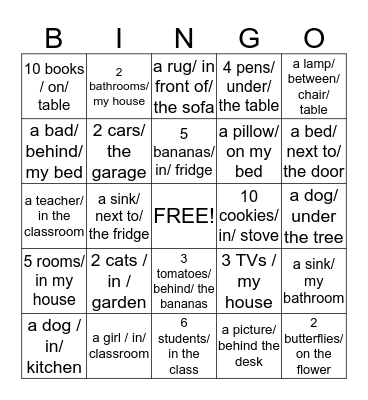 There is - There are Bingo Card