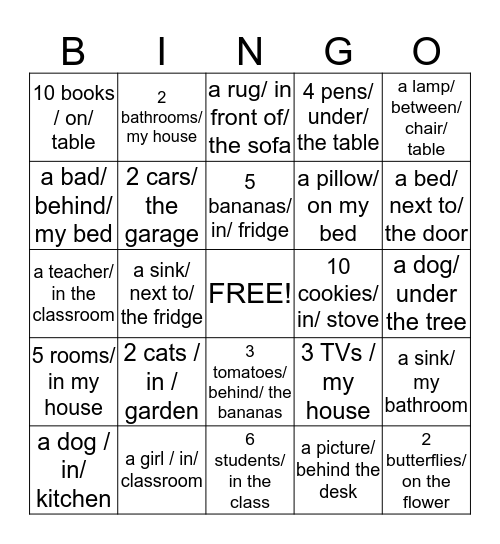 There is - There are Bingo Card