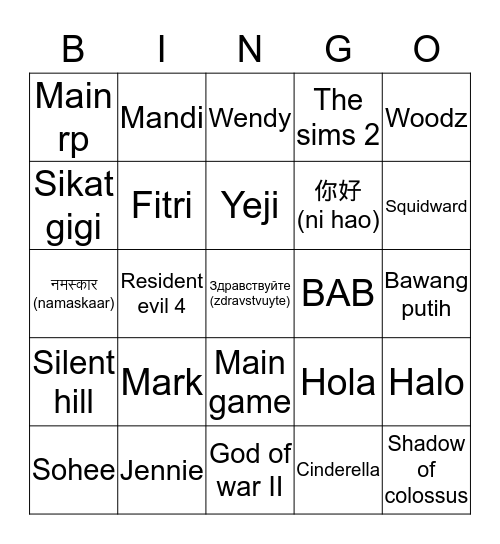 bing bing apa yang ngo Bingo Card