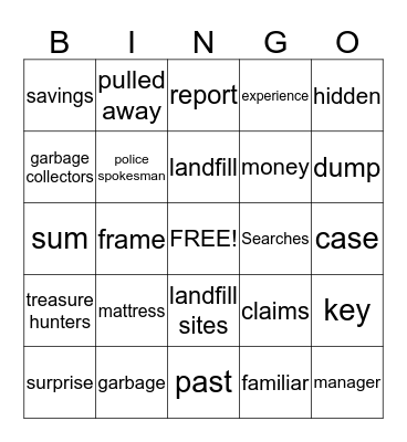 a million dollars  in a mattrss/ dalia heinrich Bingo Card