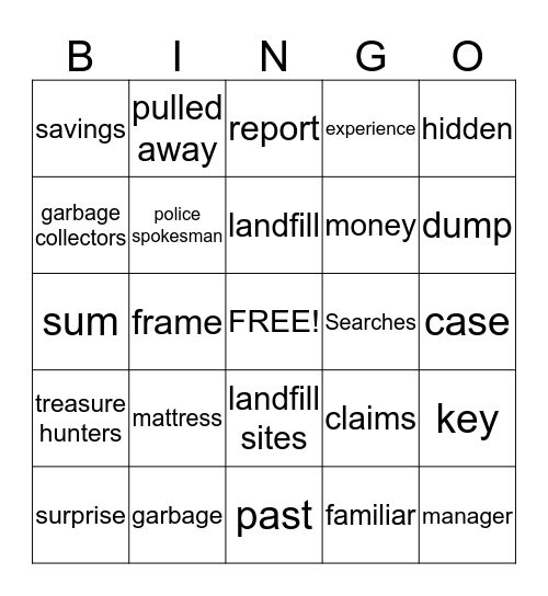 a million dollars  in a mattrss/ dalia heinrich Bingo Card