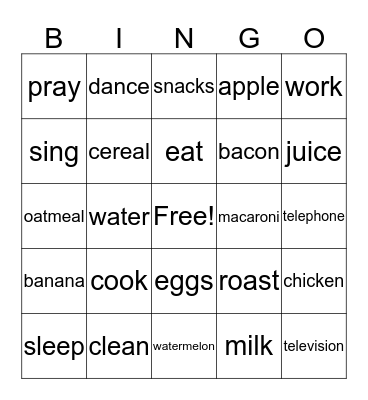 Carriage House Bingo Card