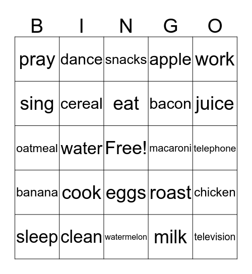 Carriage House Bingo Card